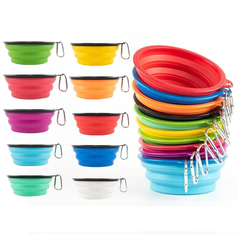 Collapsible silicone dog travel bowl, main product image