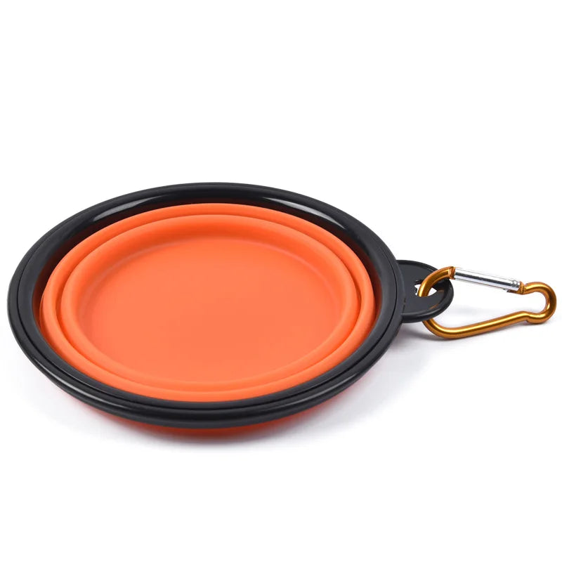 Silicone dog travel bowl available in multiple colors