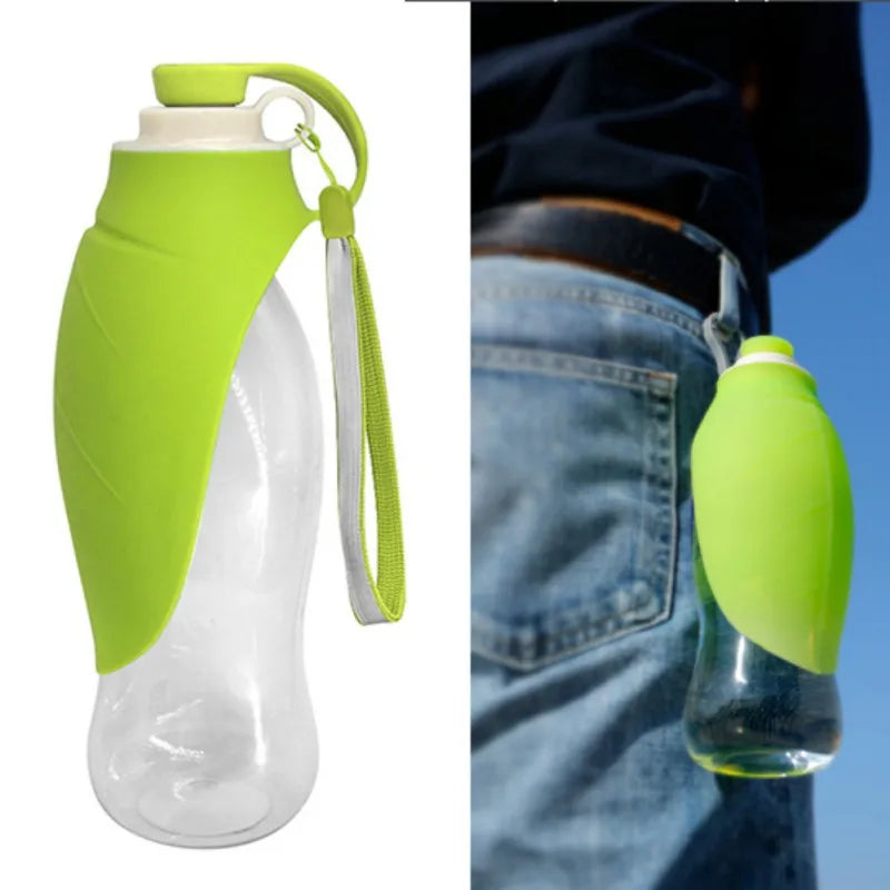 580ml Sport Pet Water Bottle – Portable Silicone Travel Dispenser for Dogs & Cats