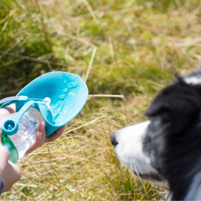 580ml Sport Pet Water Bottle – Portable Silicone Travel Dispenser for Dogs & Cats