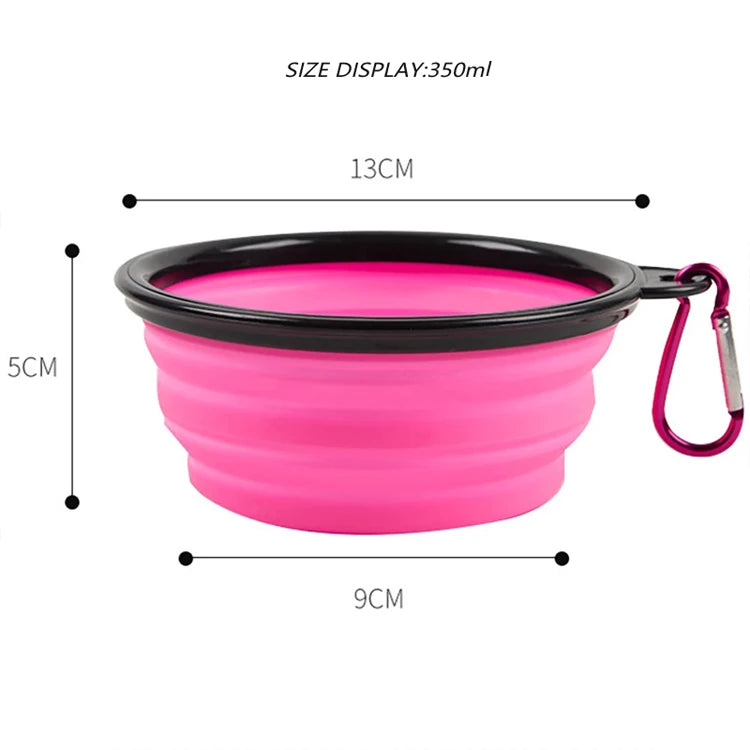 Collapsible silicone dog bowl in white colorway
