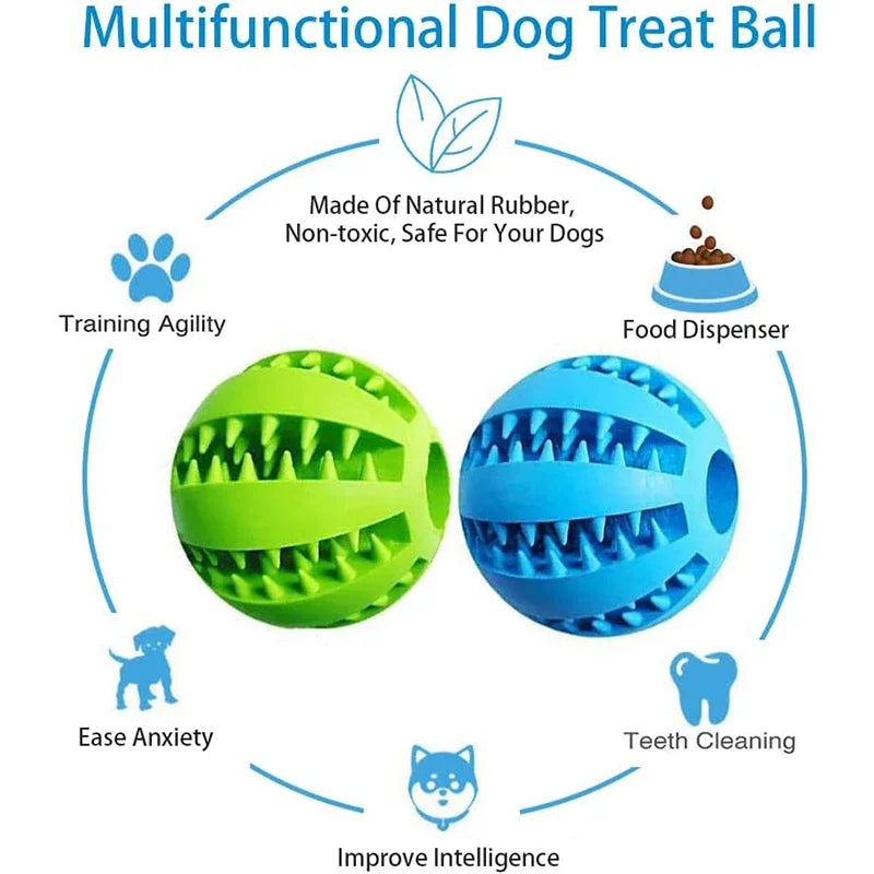 Treat Dispensing Dog Ball — Rubber Chew Toy & Slow Feeder