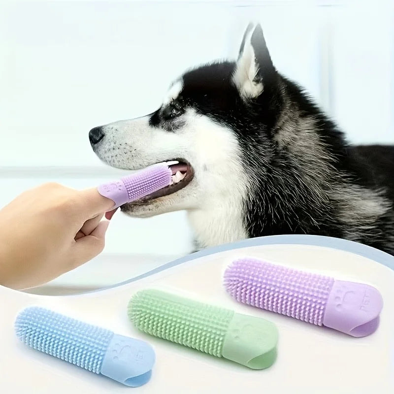360° Soft Silicone Finger Toothbrush for Dogs & Cats – Gentle Dental Cleaning Tool