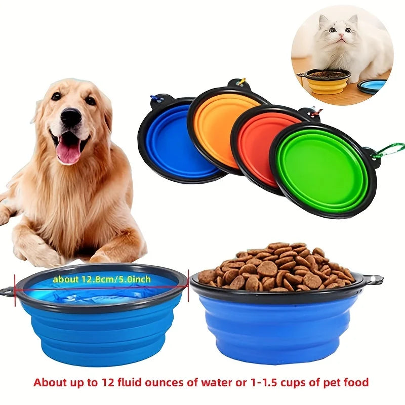 Collapsible Pet Travel Bowl – Silicone Food & Water Bowl for Dogs & Cats
