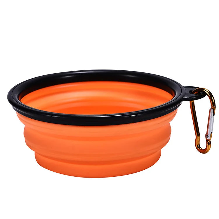 WanderBowl collapsible dog bowl in orange