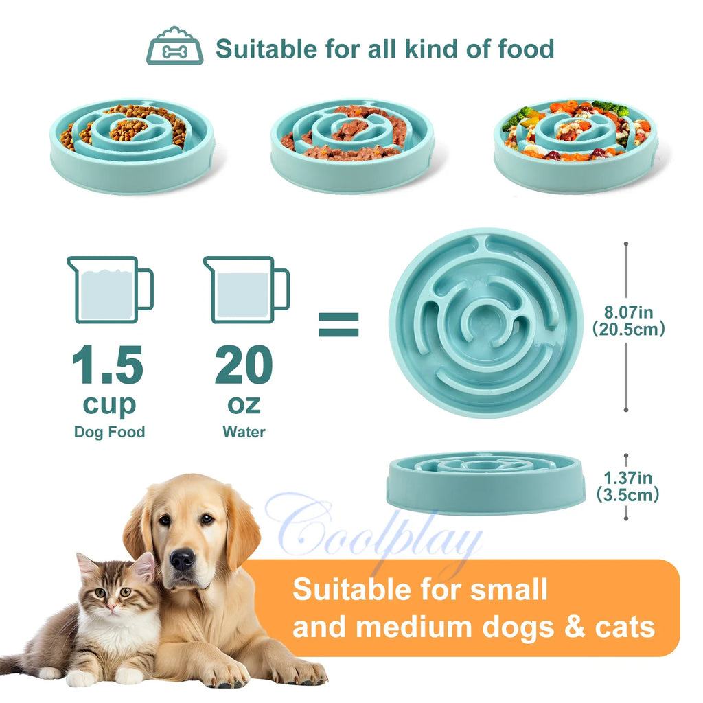 Non-slip base of the maze slow feeder dog bowl