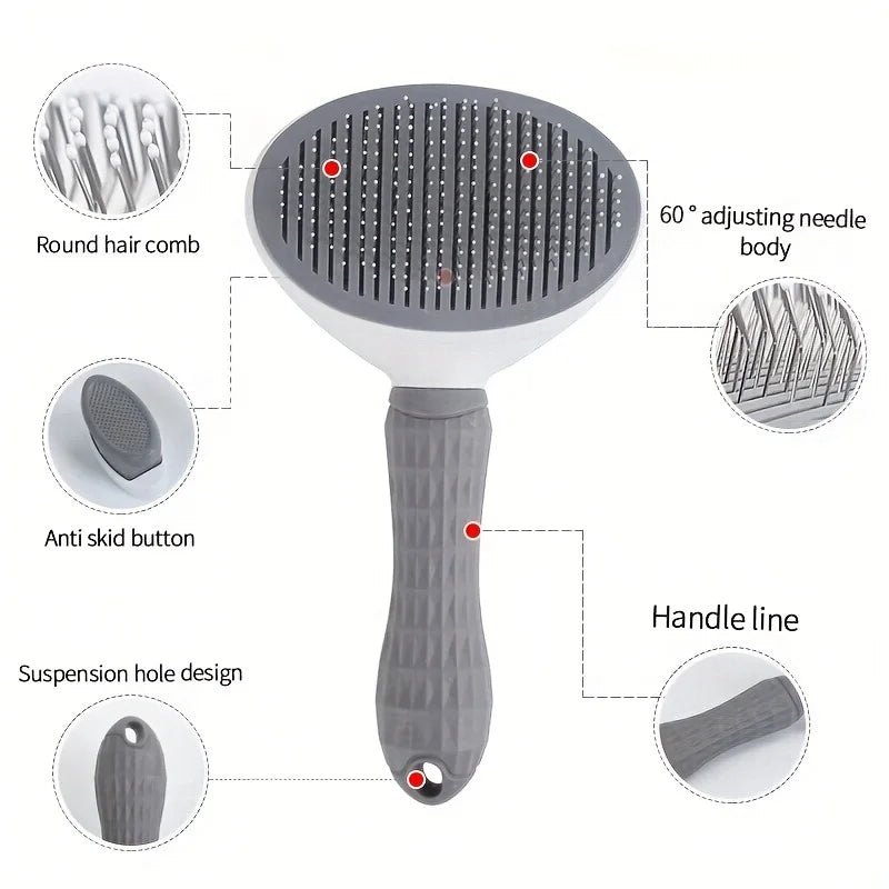 Self-Cleaning Pet Brush for Dogs & Cats – One-Click Fur Release