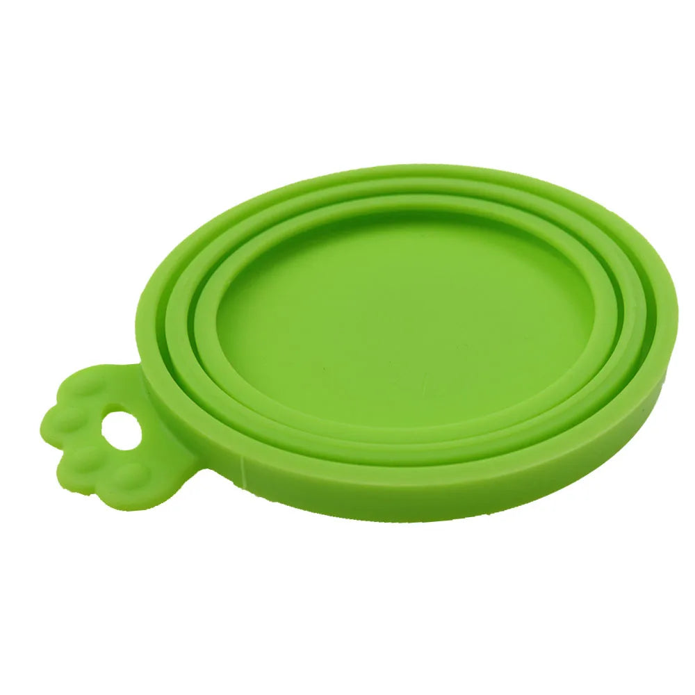 FreshSeal silicone pet food can lid in green