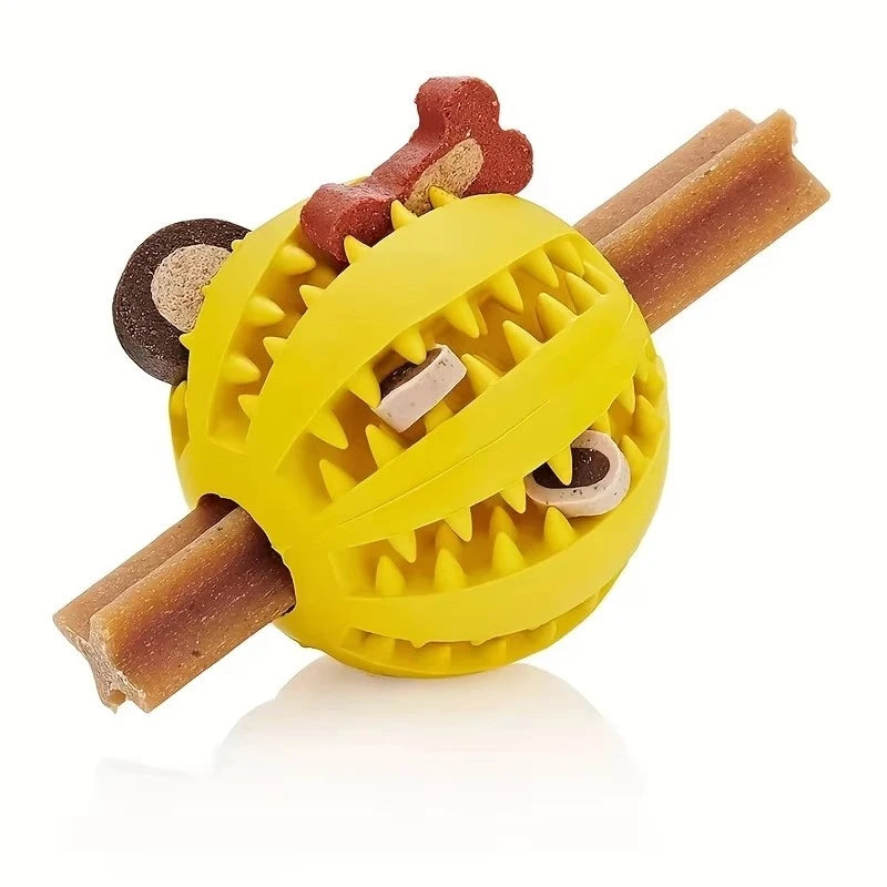 Treat dispensing rubber dog ball, main product photo