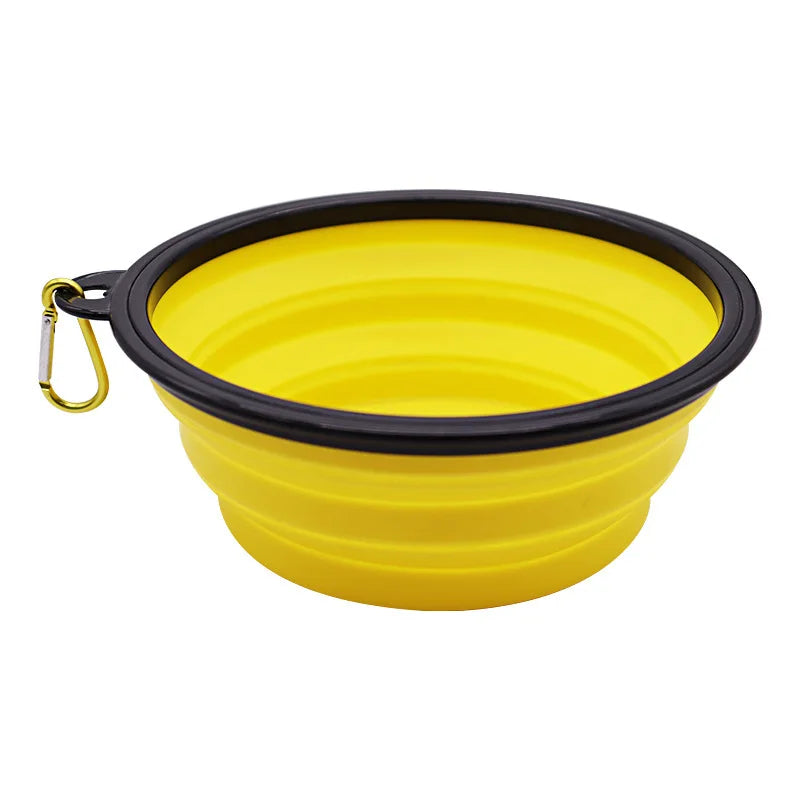 WanderBowl collapsible dog bowl in yellow