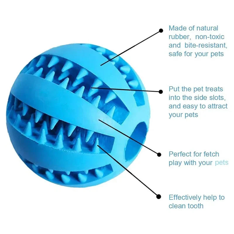 Treat Dispensing Dog Ball — Rubber Chew Toy & Slow Feeder