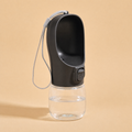 FurMidables TrailSip black 300ml dog water bottle with fold-out drinking bowl, slide lock and wrist lanyard
