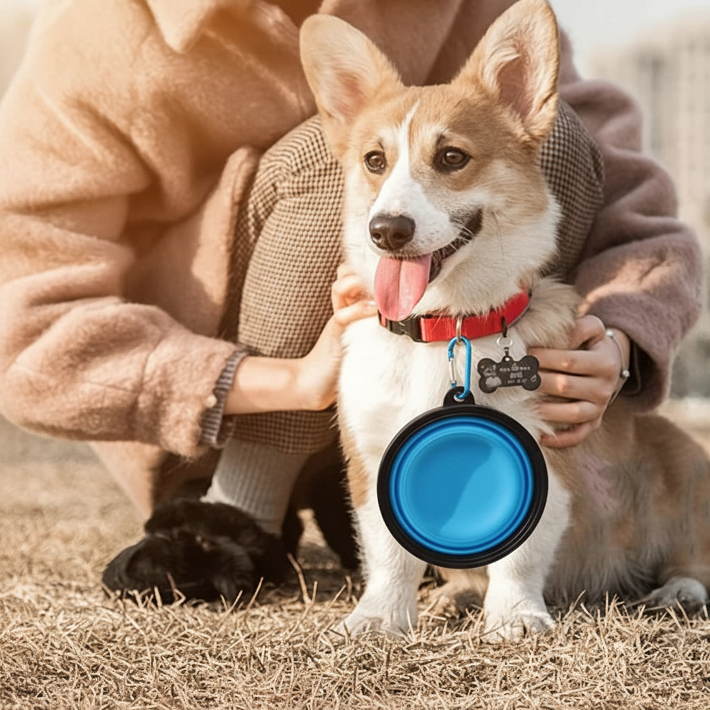 Corgi Photo - Blue Bowl Fixed