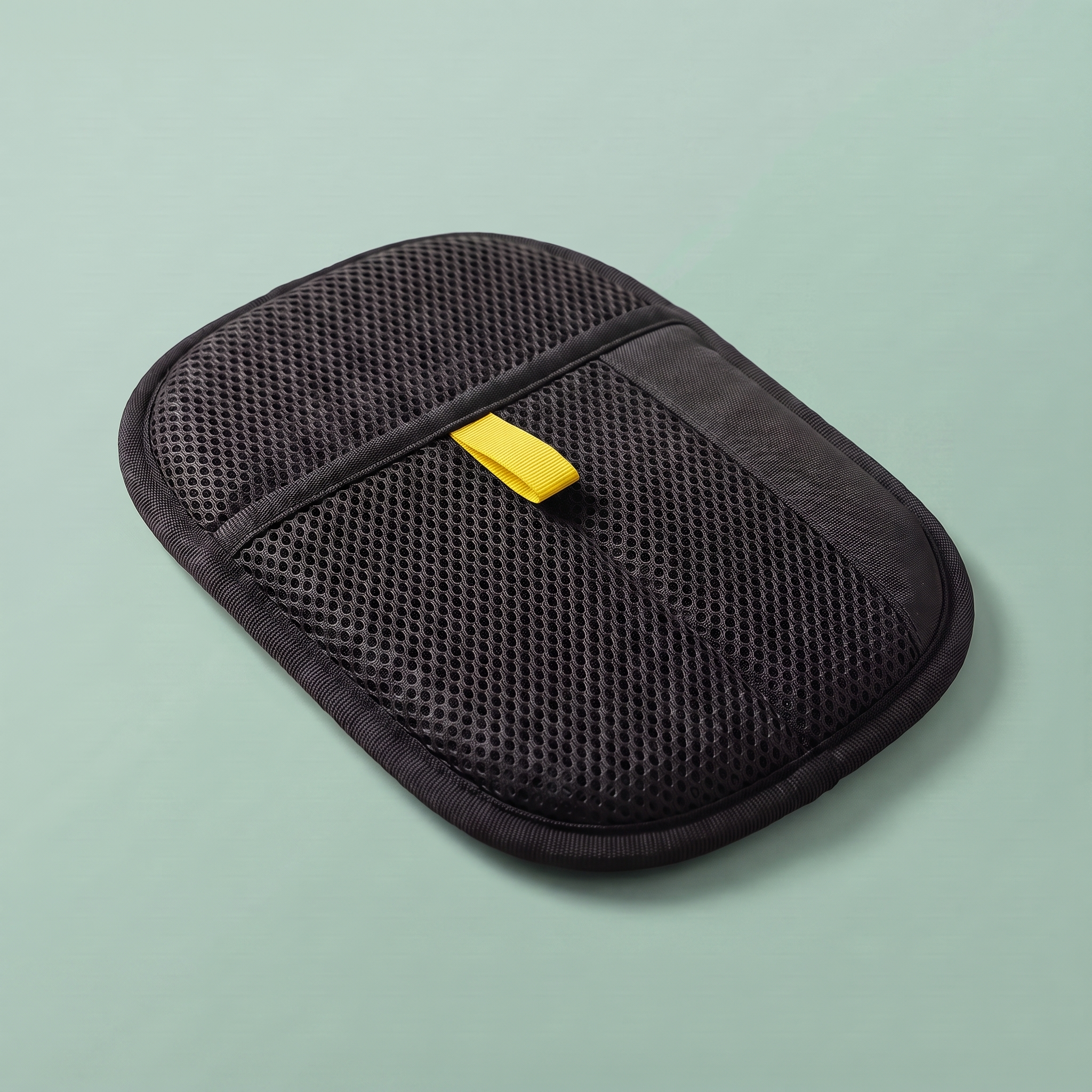 FurMitt pet hair remover mitt in black with mesh back and hand slot